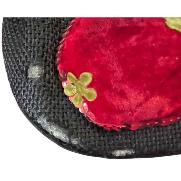 Hand Decorated by Caron of Houston, TX Vintage Handbag w Velvet Jeweled Design - Picture 15 of 16